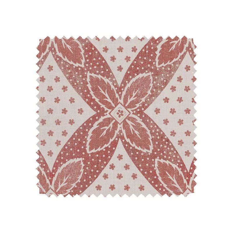 ‘Arthur’ Flax Linen Fabric by Nathan Turner – Antique Red