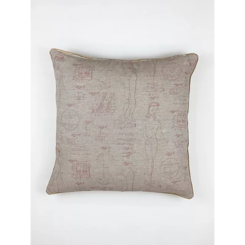 ‘Barbie Blueprint’ Throw Pillow – Ballet Slipper on Flax Linen