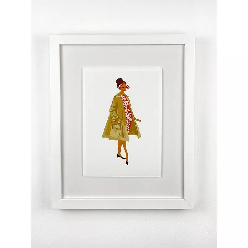‘Barbie Vintage Red Dress Framed Art