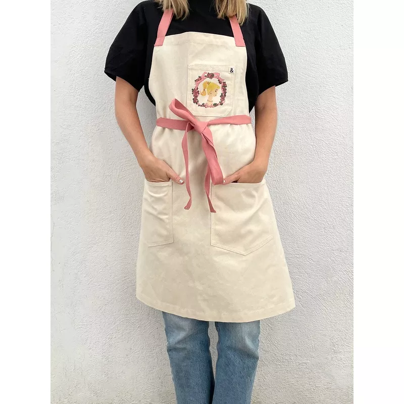 ‘Barbie x Wallshoppe Apron by Hedley & Bennett – Pink Cameo