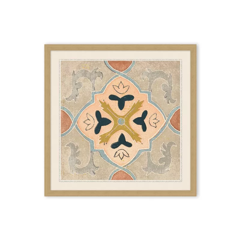 ‘Cabana Pastel Tile 2’ on Canvas by Nathan Turner Framed Art