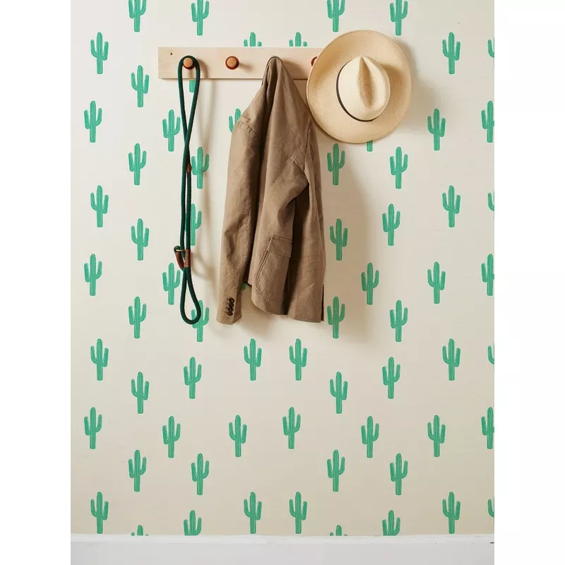 ‘Cactus’ Grasscloth Wallpaper by Tea Collection