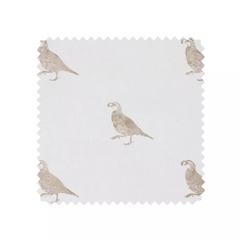 ‘California Quail’ Linen Fabric by Nathan Turner – Neutral