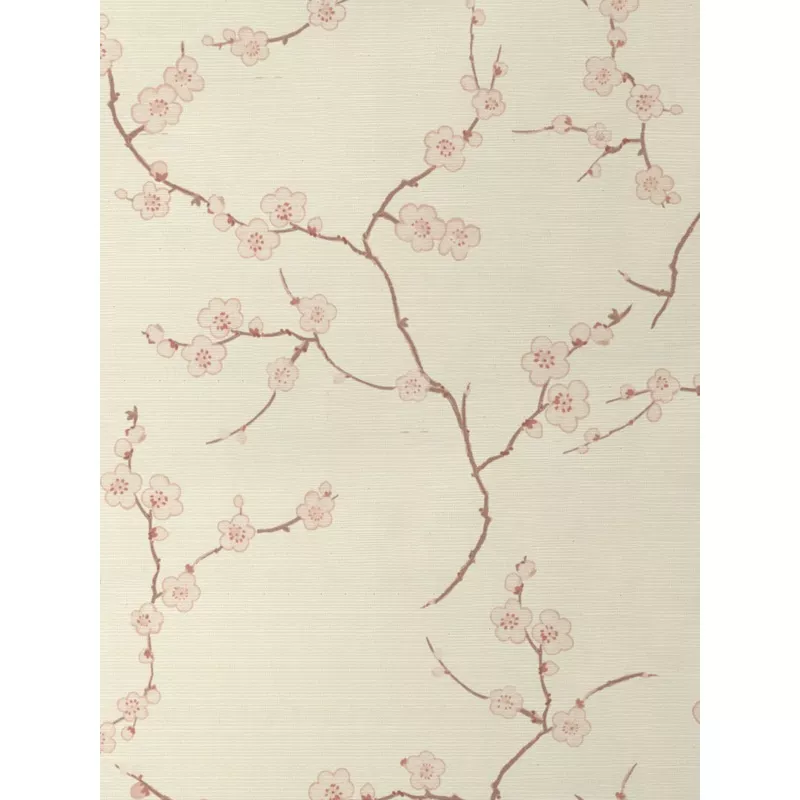 ‘Cherry Blossom’ Grasscloth Wallpaper by Nathan Turner – Pink