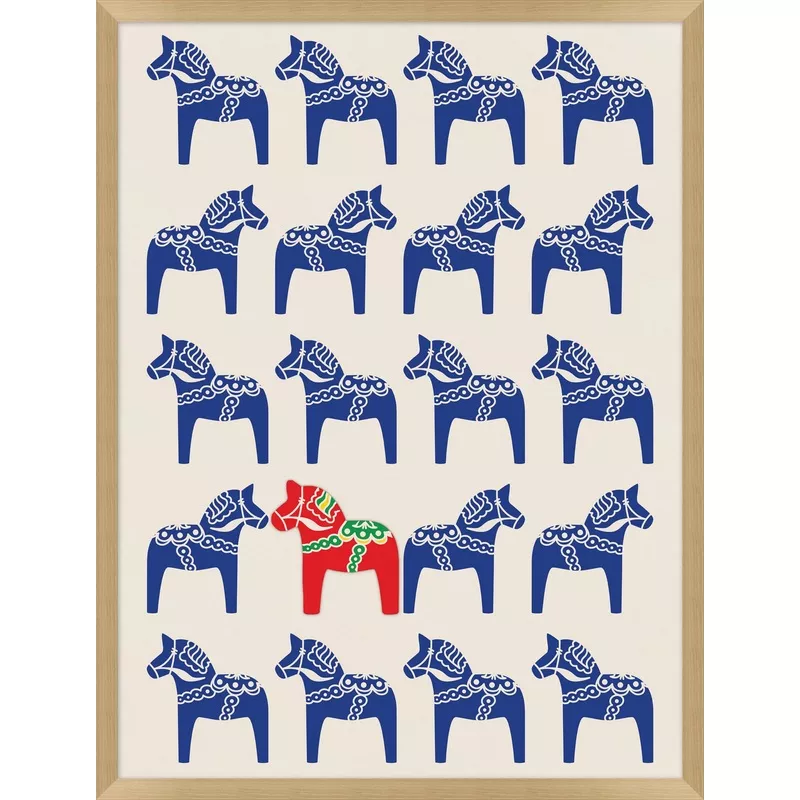 ‘Dala Horse Red’ Framed Art by Nathan Turner