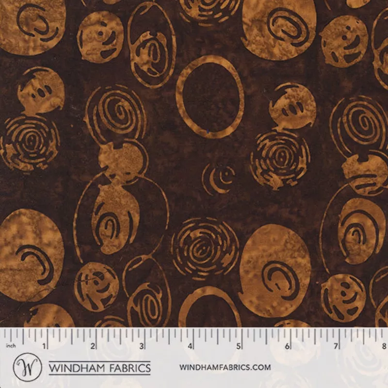 Helix Anthology Fabrics 8102Q-12 Chocolate Helix Batik Cotton