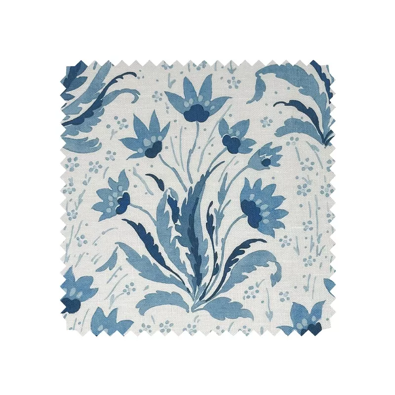 ‘Hillhouse Floral Tonal’ Linen Fabric by Nathan Turner – Blue