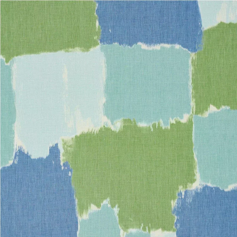 SCHUMACHERFREEHAND COLORBLOCK IKAT PRINTS PRINTS AQUA - 178470