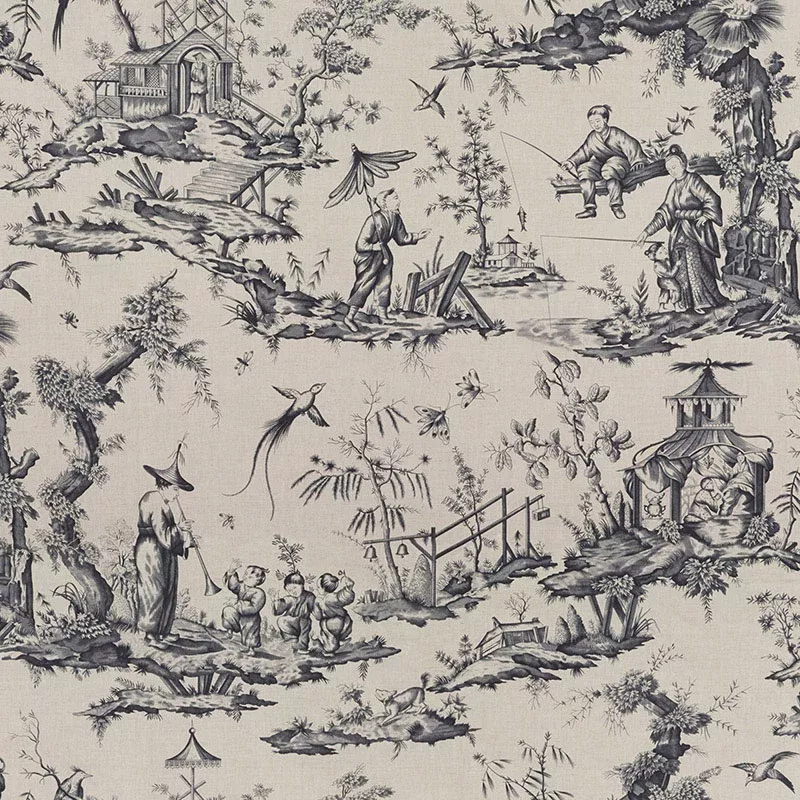 SCHUMACHERSCHUMACHER CLASSICS SHENGYOU TOILE PRINTS PRINTS CHARCOAL - 175803