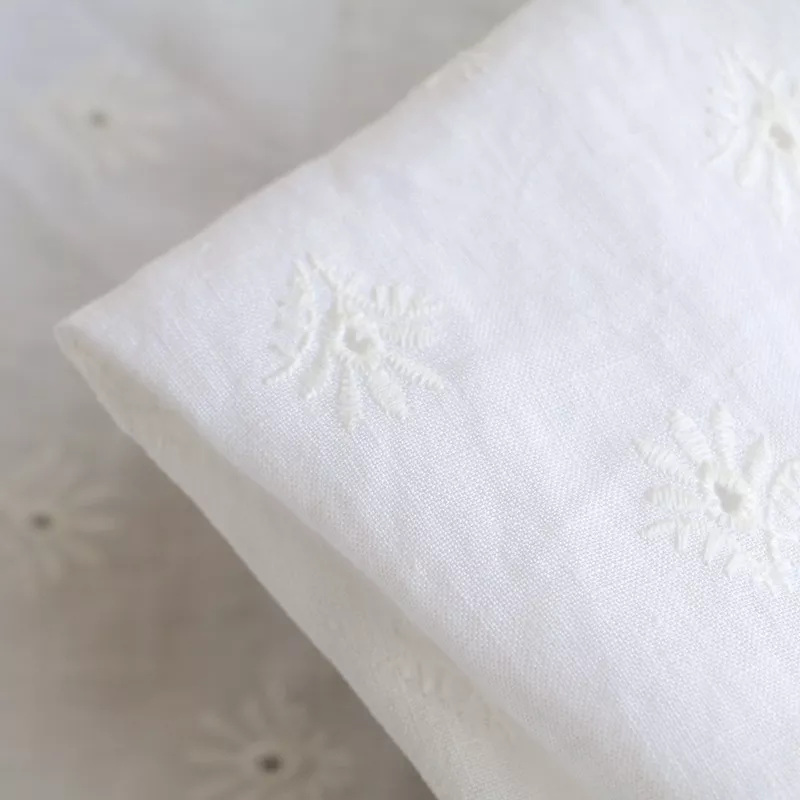 Zoey White Embroidered Linen