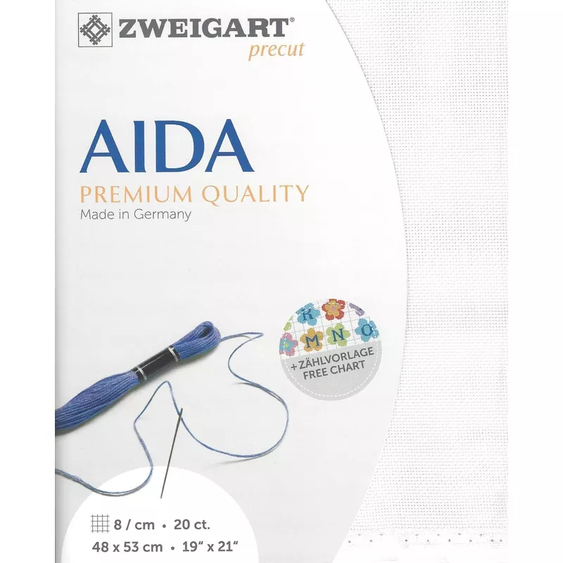 Zweigart Precut Aida extra fine 20 count White 3326/1