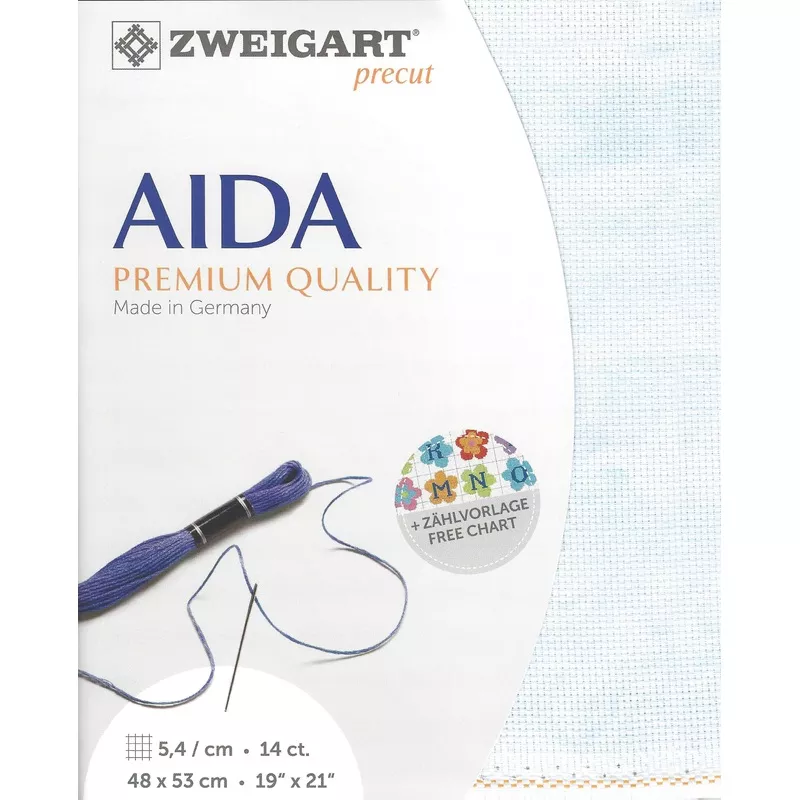 Zweigart Precut Stern-Aida 14 count Vintage Country Blue 3706/5139